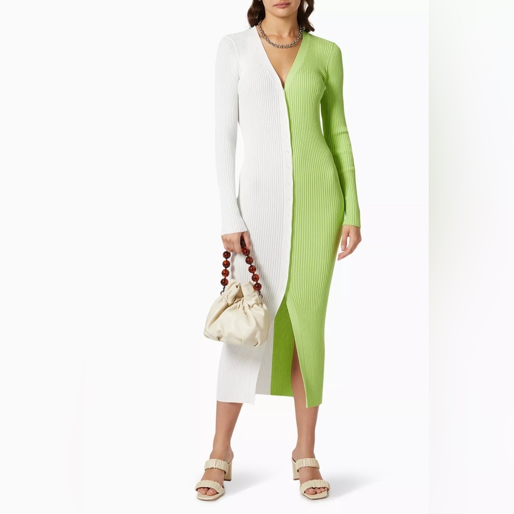 NWOT Staud Midi Shoko Sweater Dress in Ribbed Knit